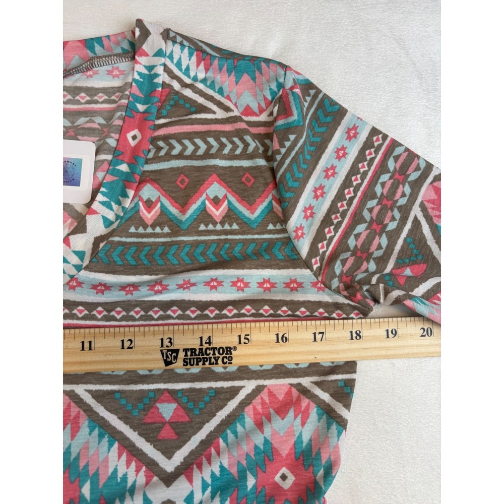 Heimish USA Aztec Print Short Sleeve Dress Casual Boho Festival Medium New - Picture 3 of 7